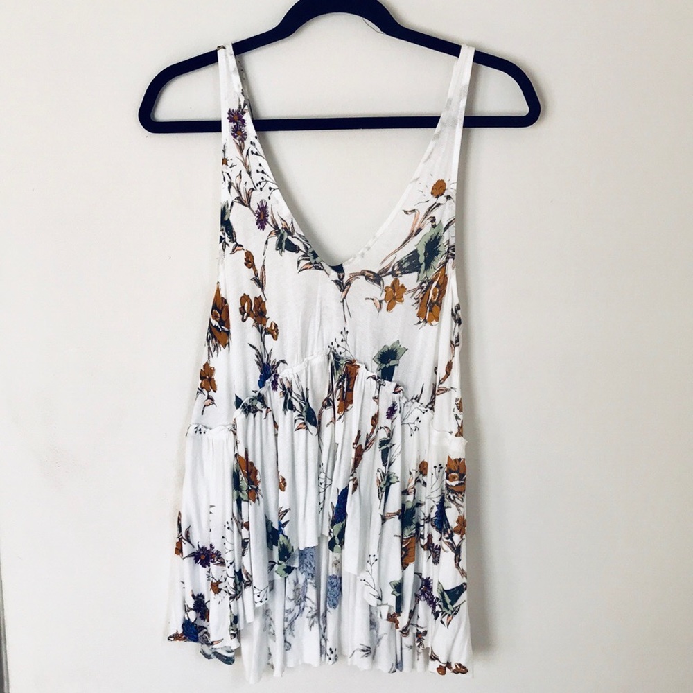 Floral Deep V Tank Top
